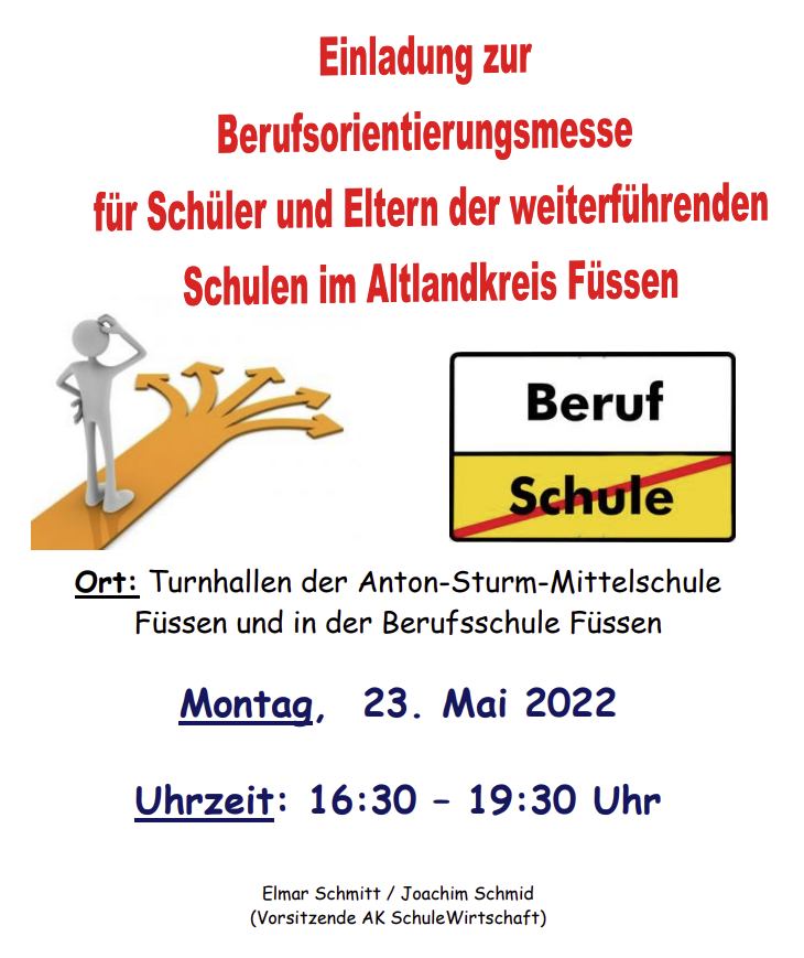 Einladung des Arbeitskreises SchuleWirtschaft Füssen
